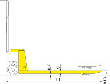 Гидравлическая тележка DF-III, г/п 2,5т с короткими вилами 800мм
